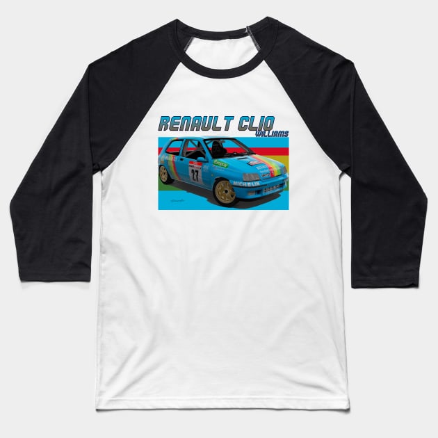 Renault Clio Williams Baseball T-Shirt by PjesusArt